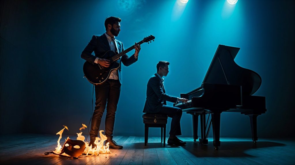 Musicians performing on stage