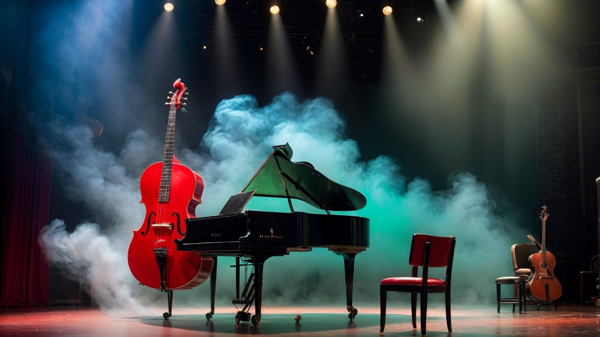 Piano and cello on stage